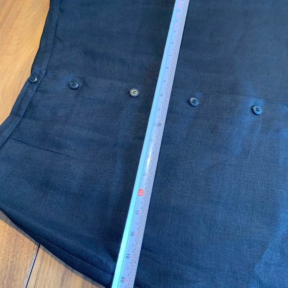 Talbots Classic Black A-Line Skirt, irish linen, button up front,  sz 10, EUC - Picture 9 of 16